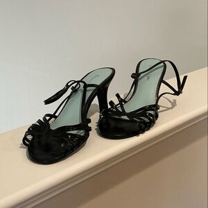 Etienne Aigner Black Strappy Slingback Heels